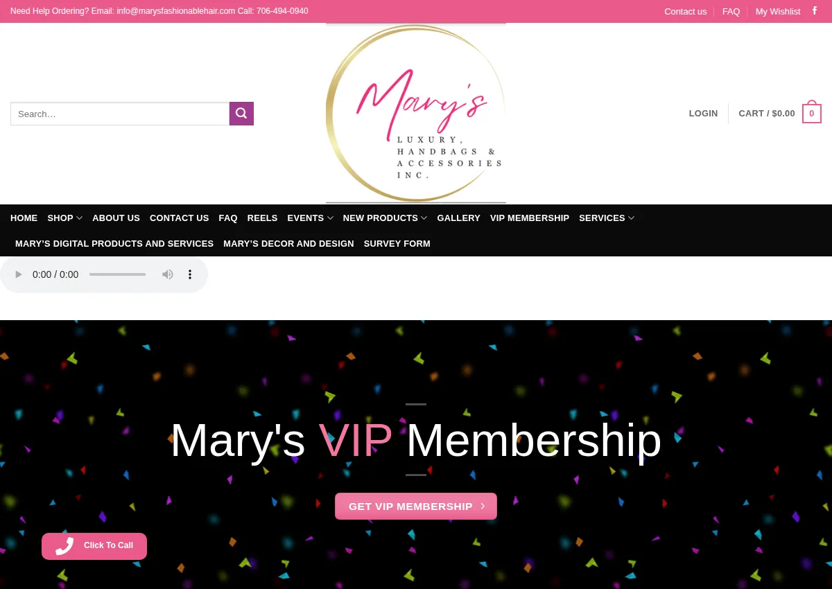 Store homepage
