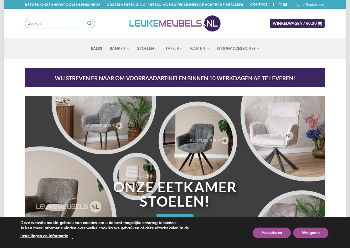 Store homepage