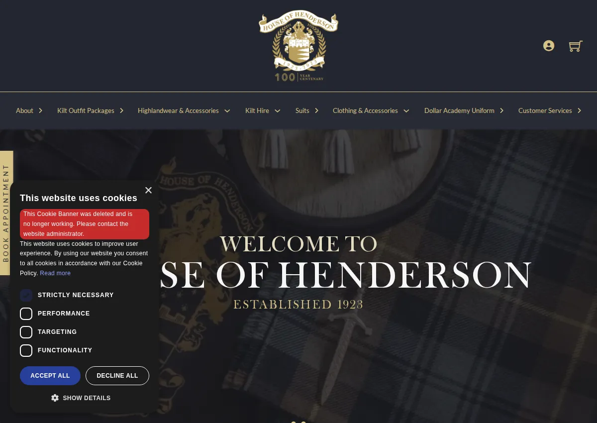 Store homepage