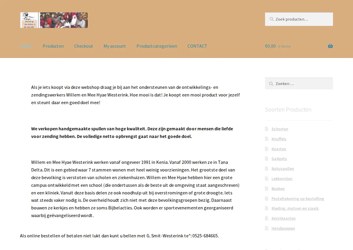 Store homepage