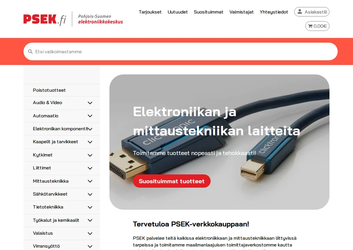 Store homepage