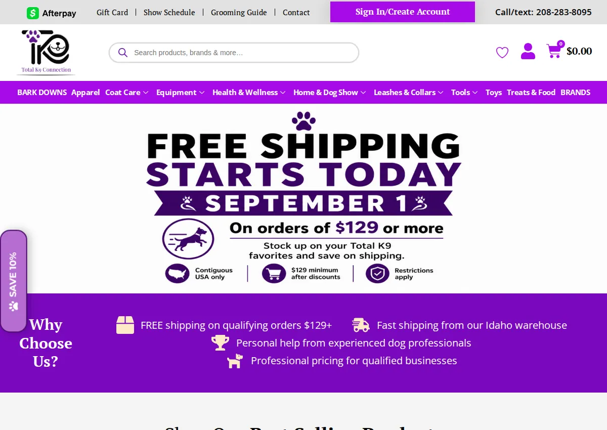 Store homepage