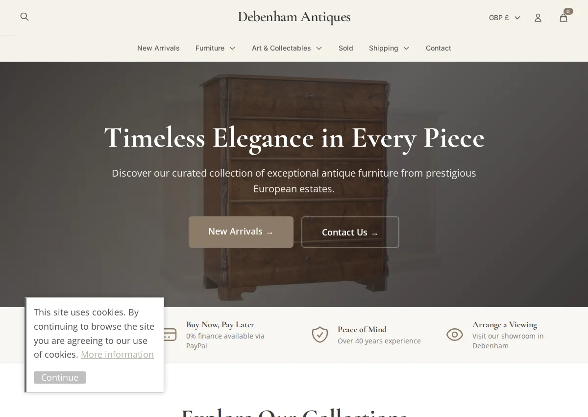 Store homepage