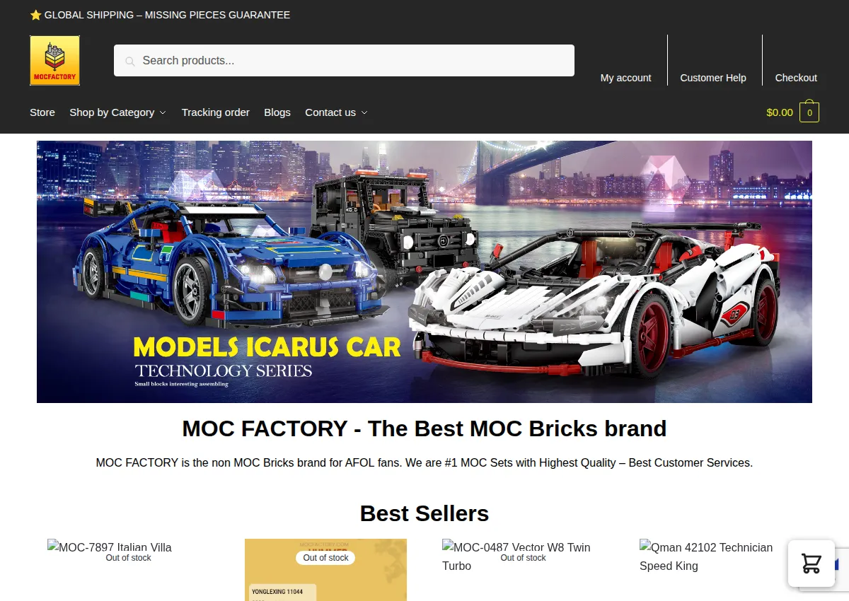 Store homepage