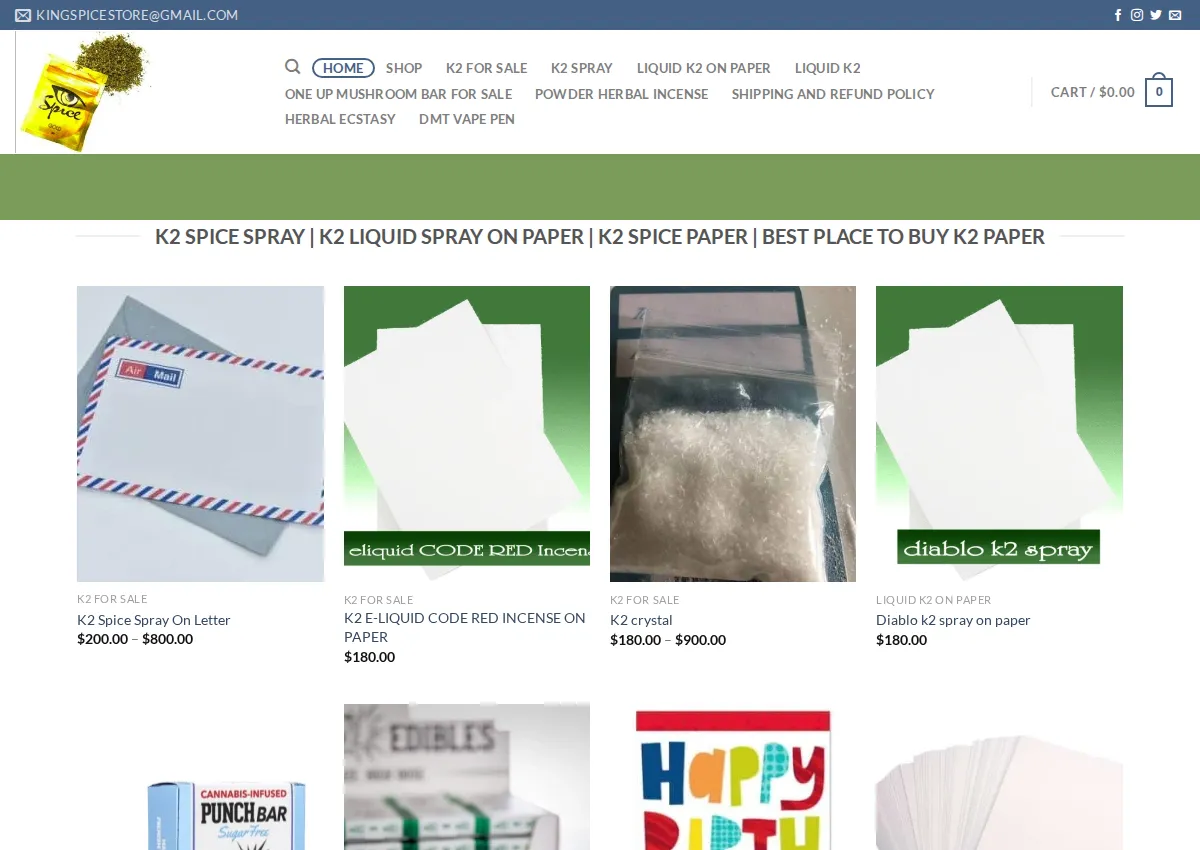 Store homepage