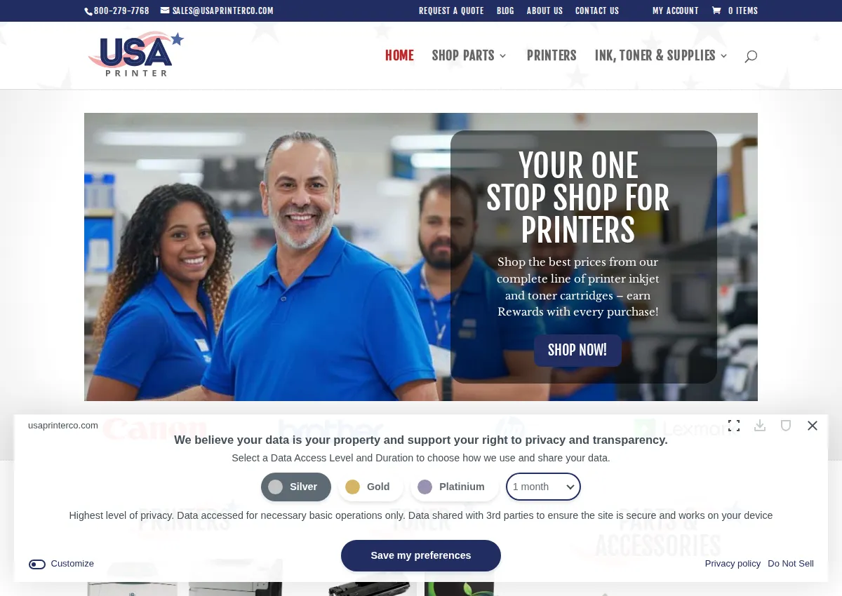 Store homepage