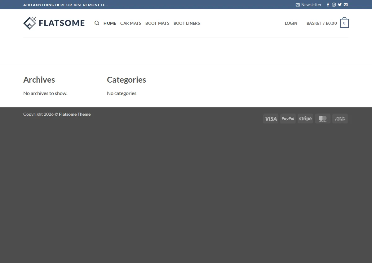 Store homepage
