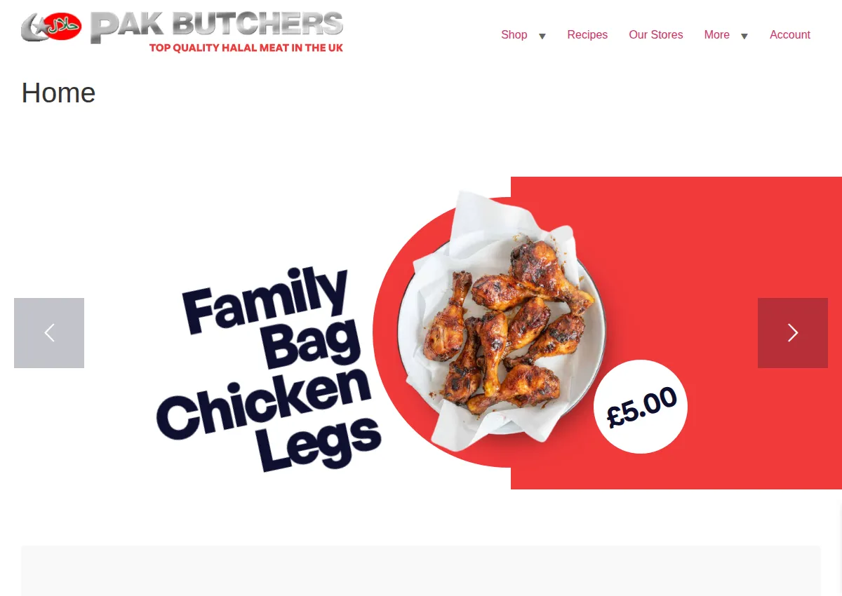 Store homepage