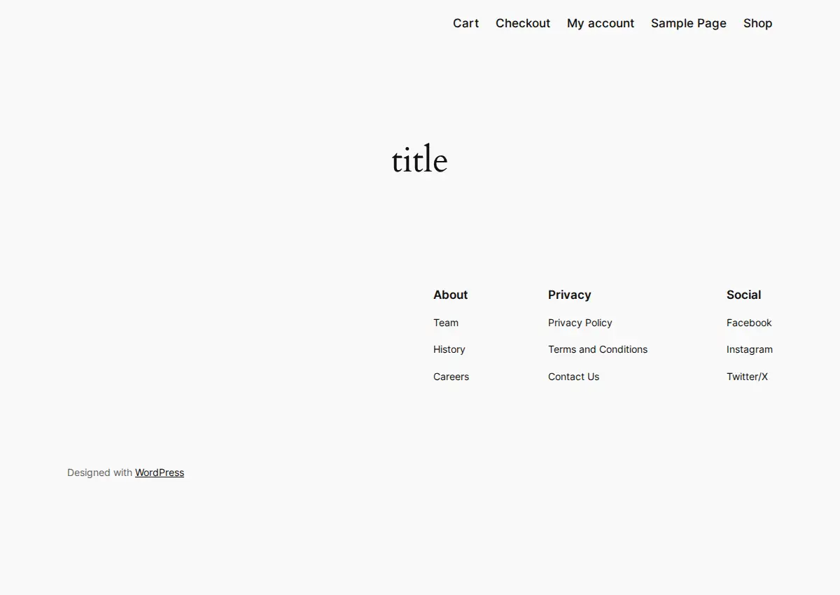 Store homepage