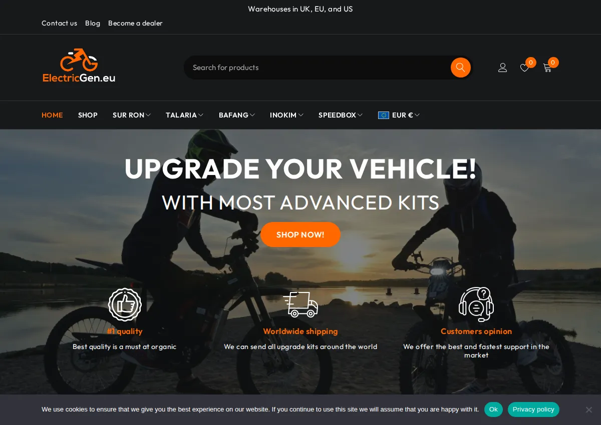 Store homepage