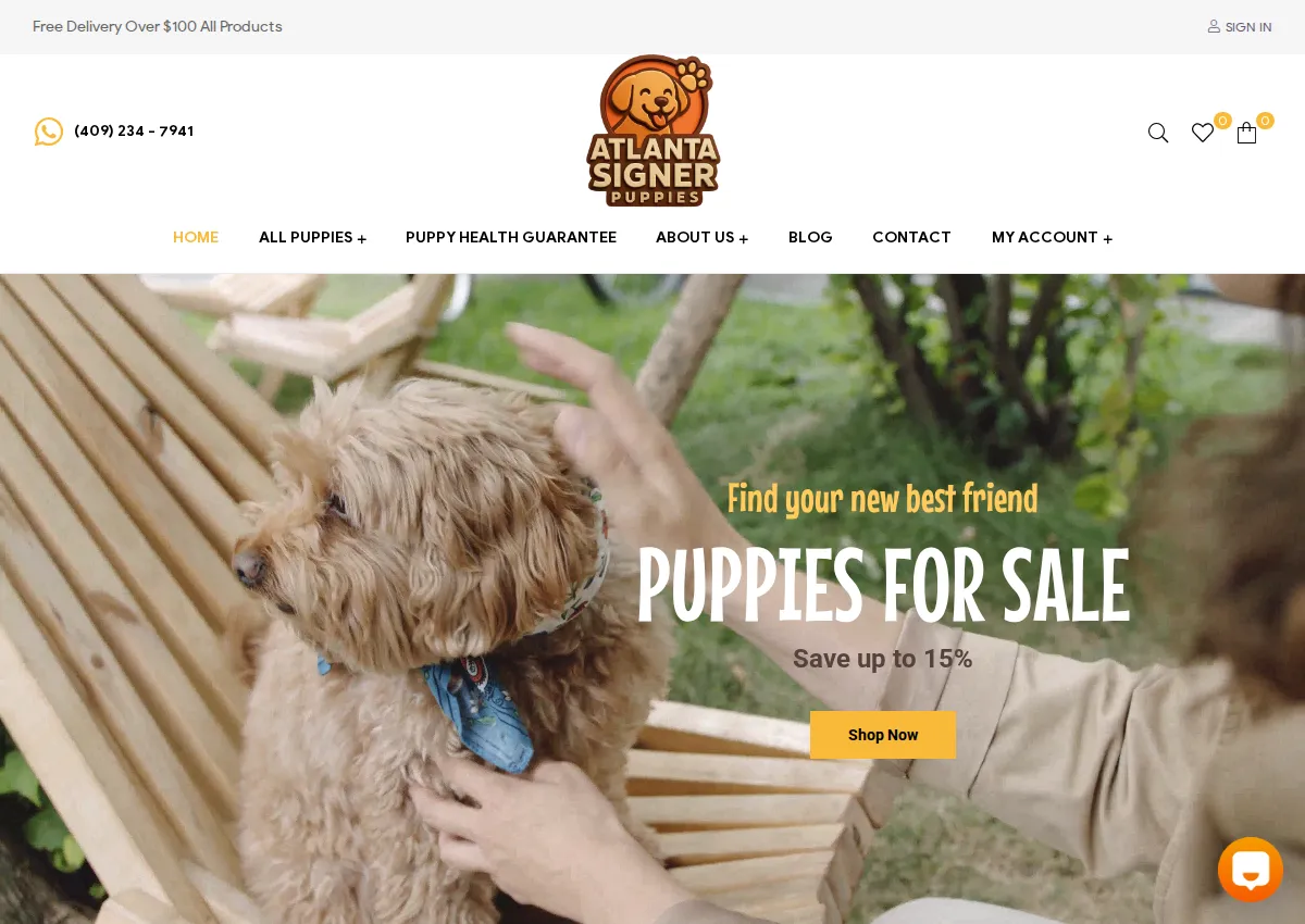 Store homepage