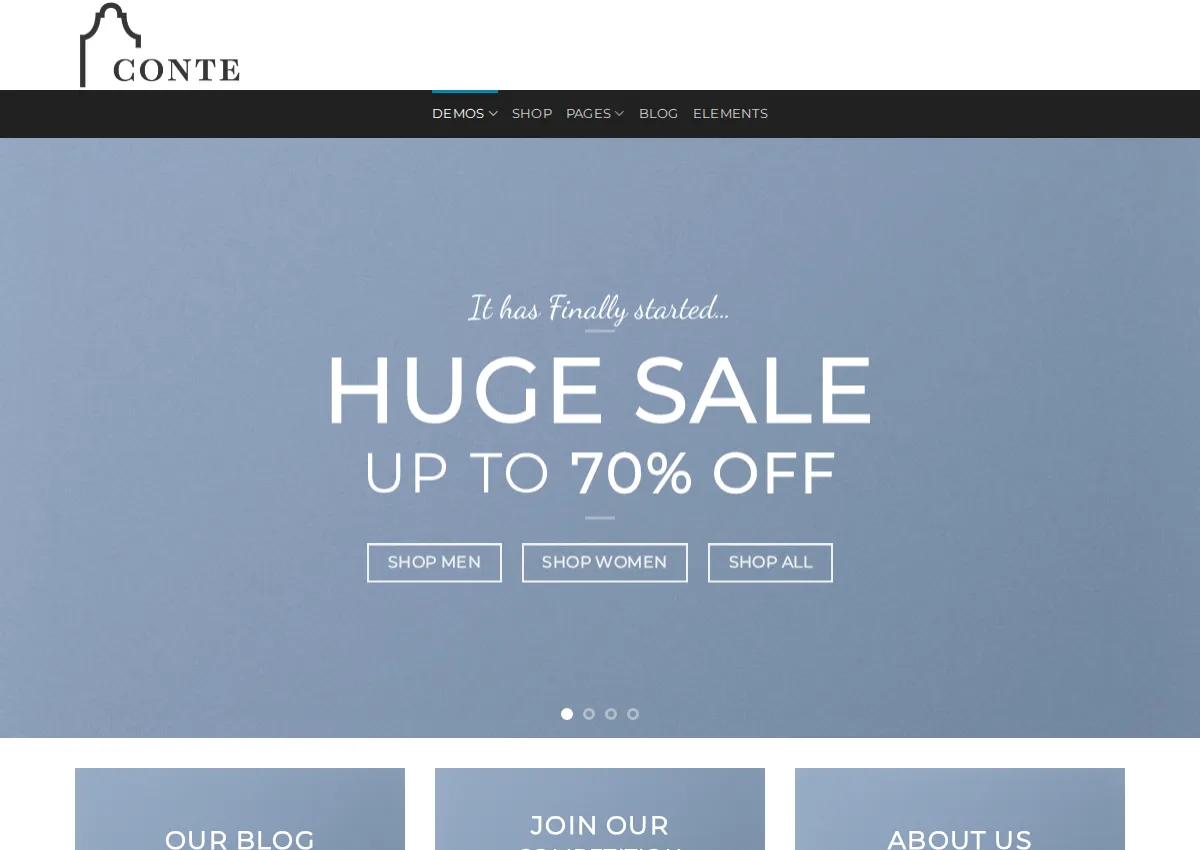 Store homepage