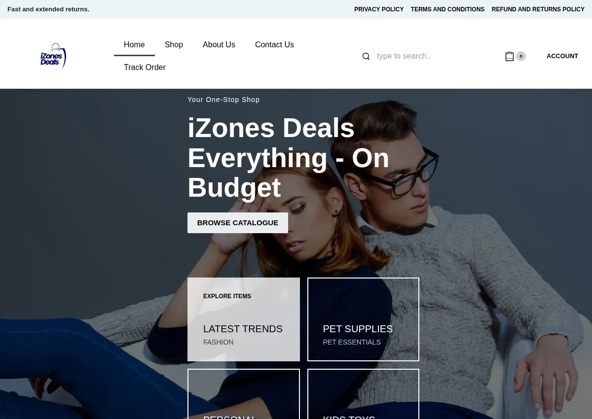 Store homepage