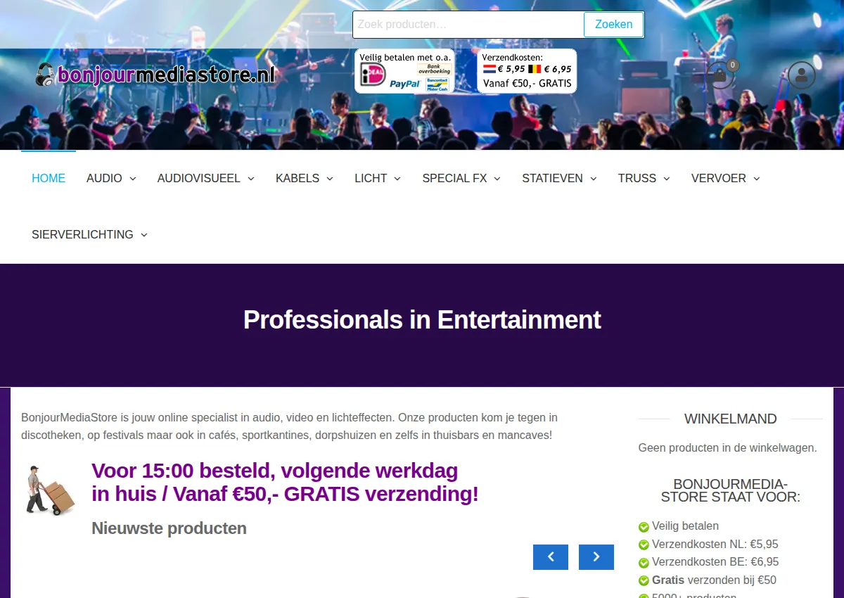 Store homepage