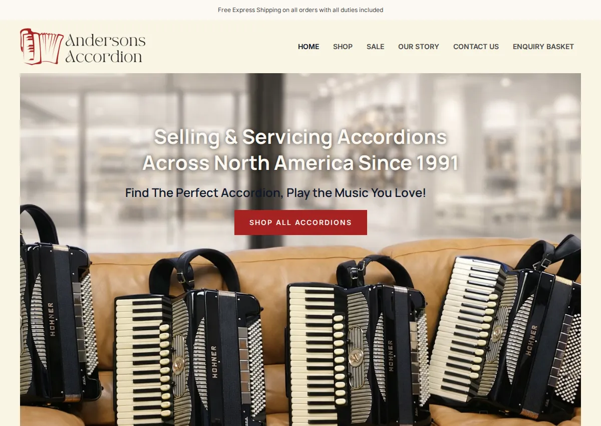 Store homepage