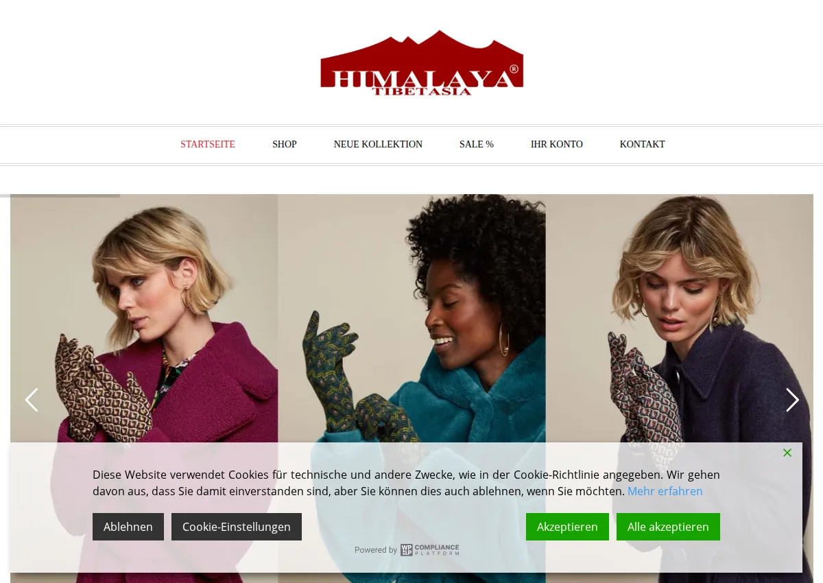 Store homepage