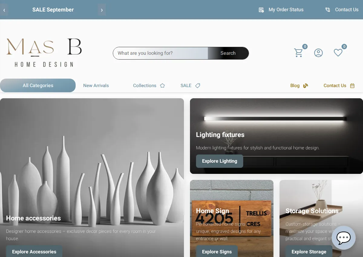 Store homepage