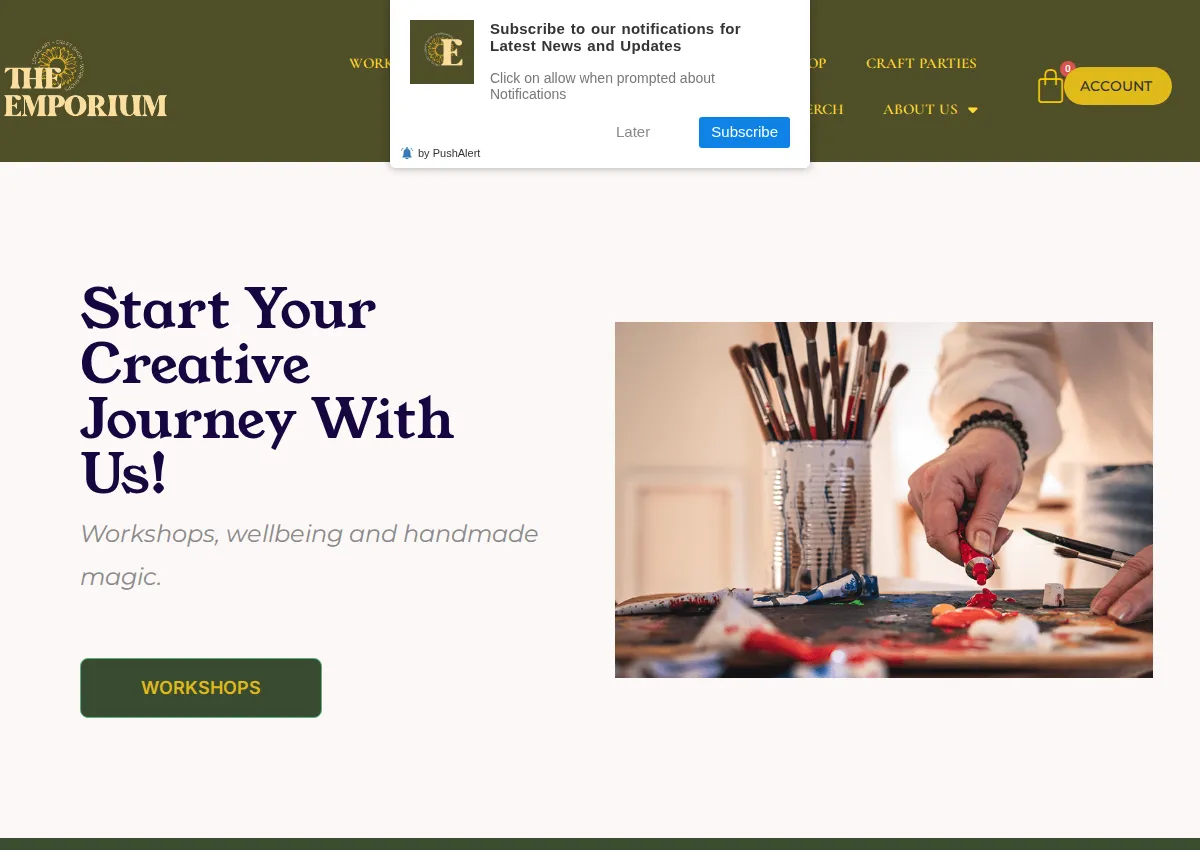 Store homepage