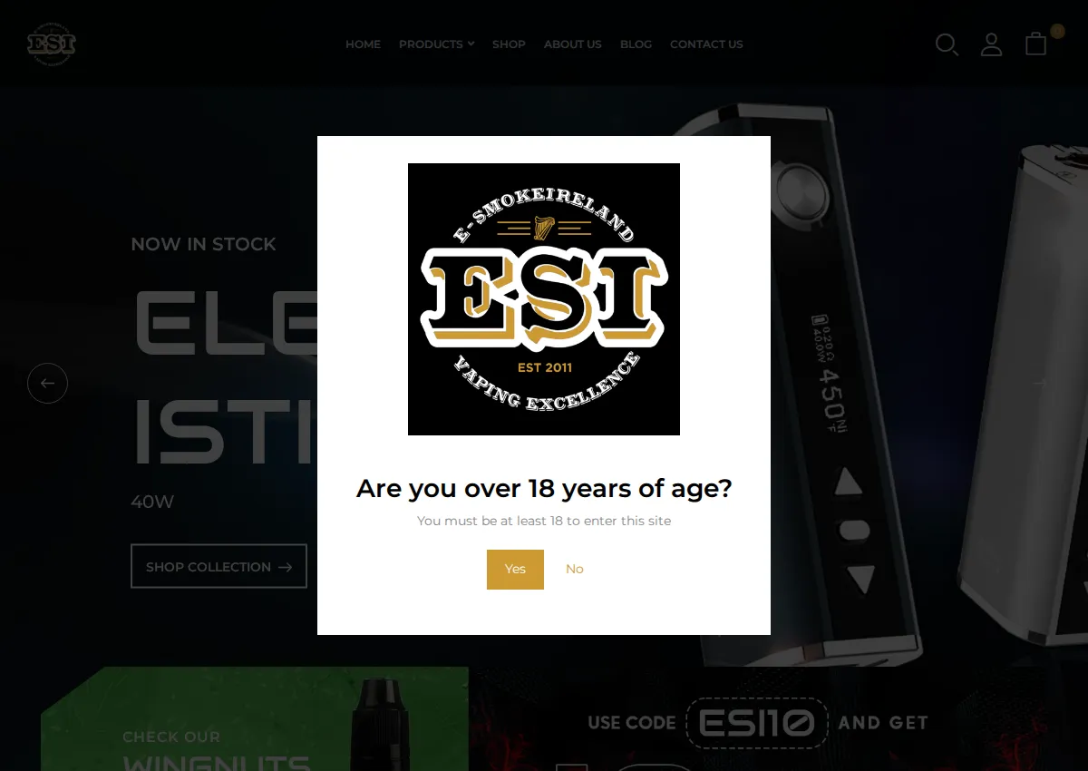 Store homepage