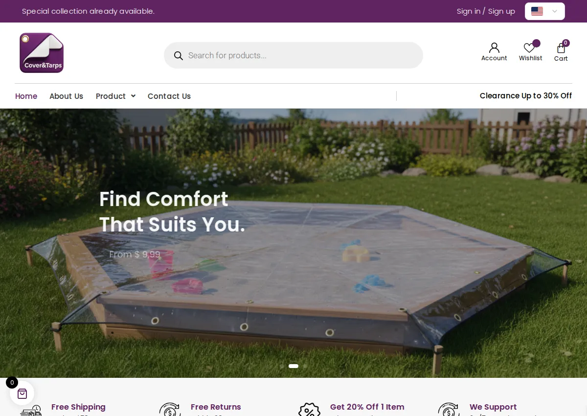Store homepage