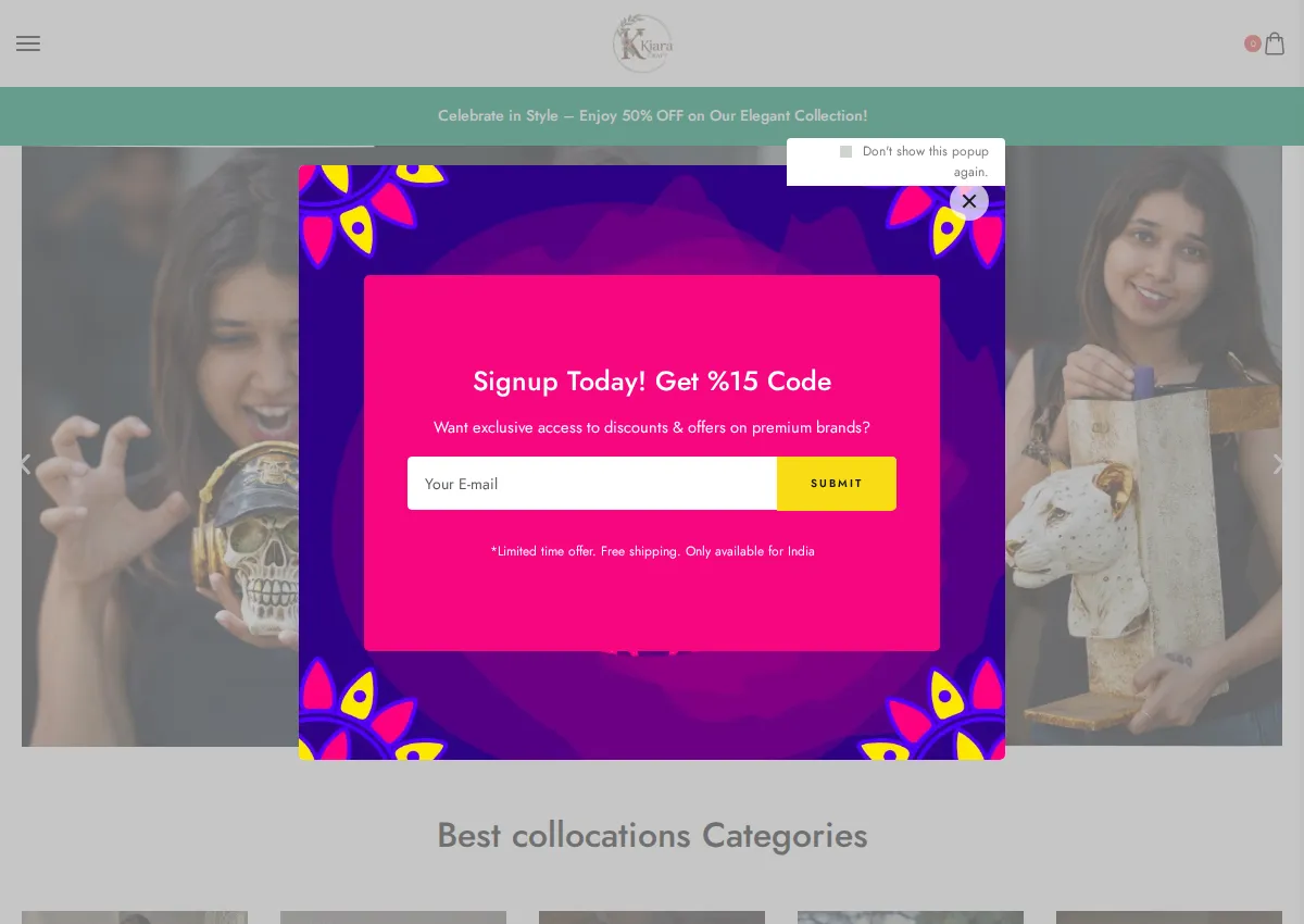 Store homepage