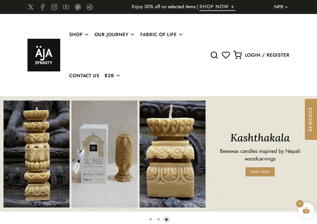 Store homepage