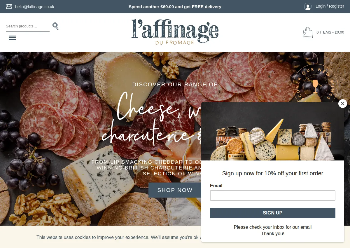 Store homepage