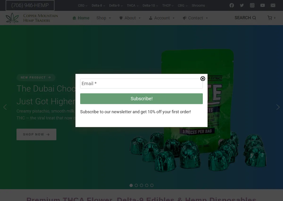 Store homepage