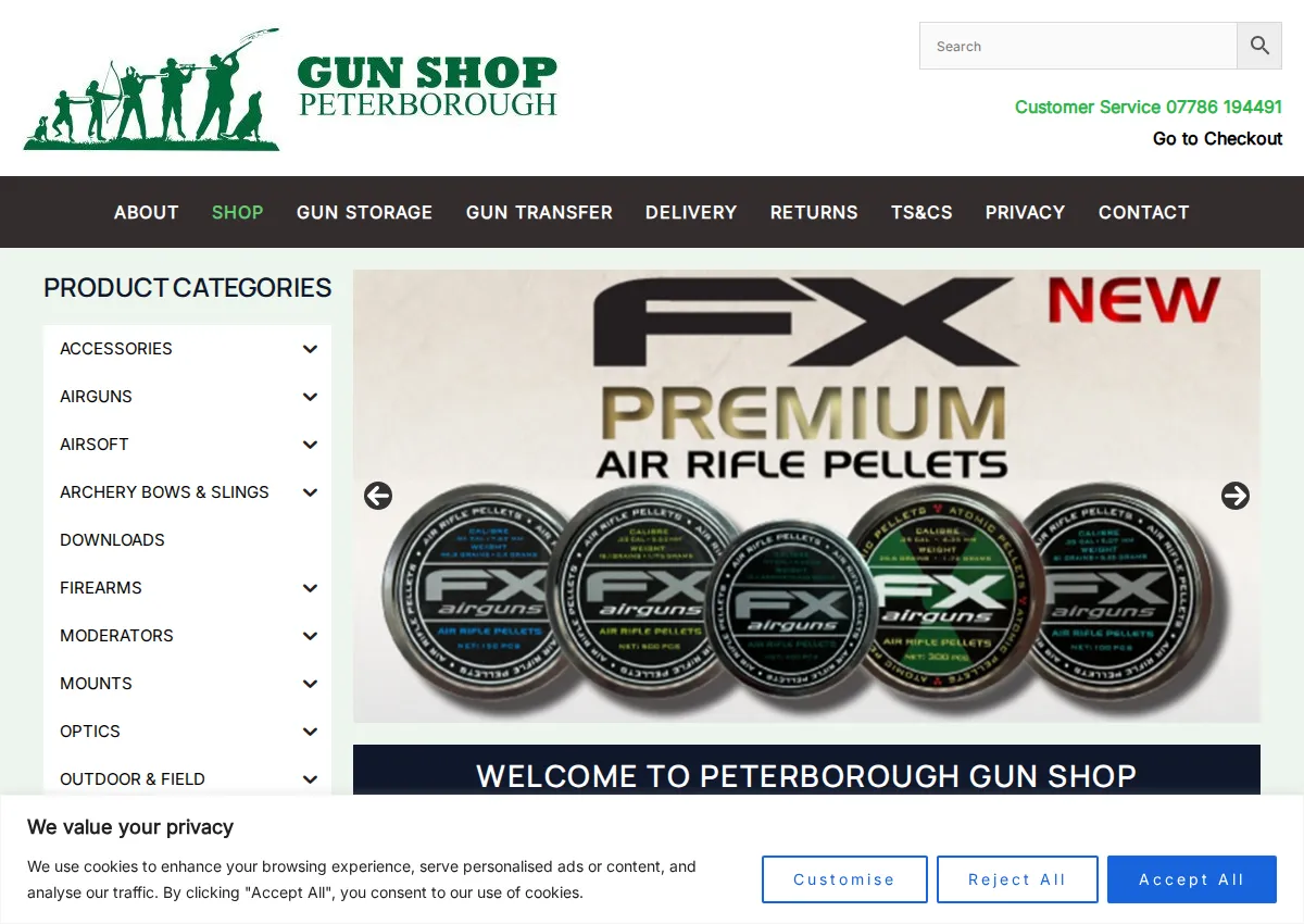 Store homepage