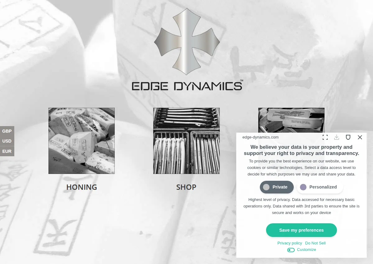 Store homepage