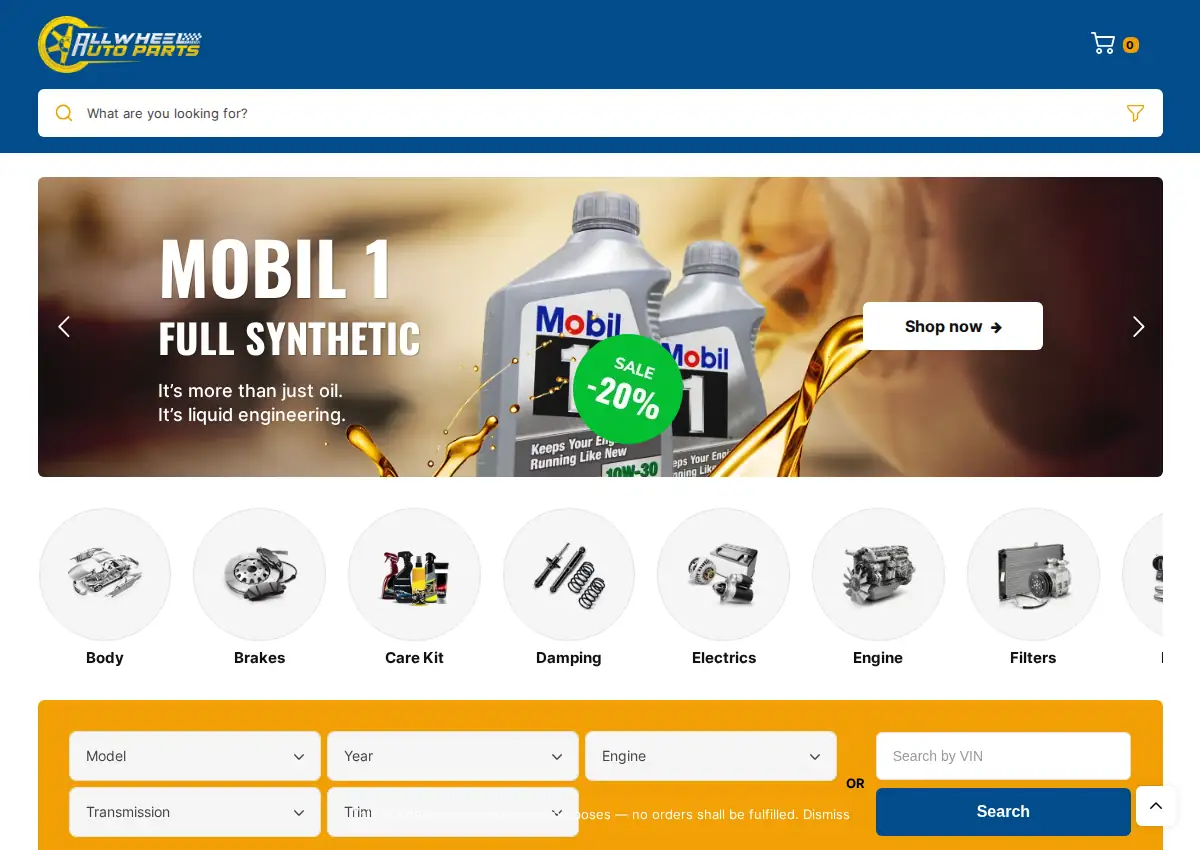 Store homepage
