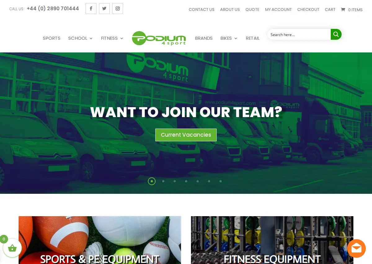 Store homepage
