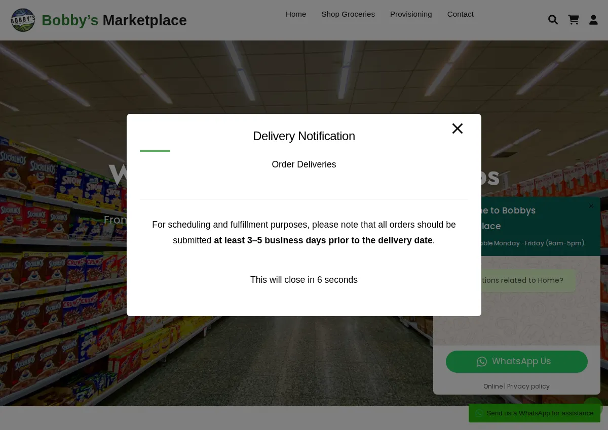 Store homepage