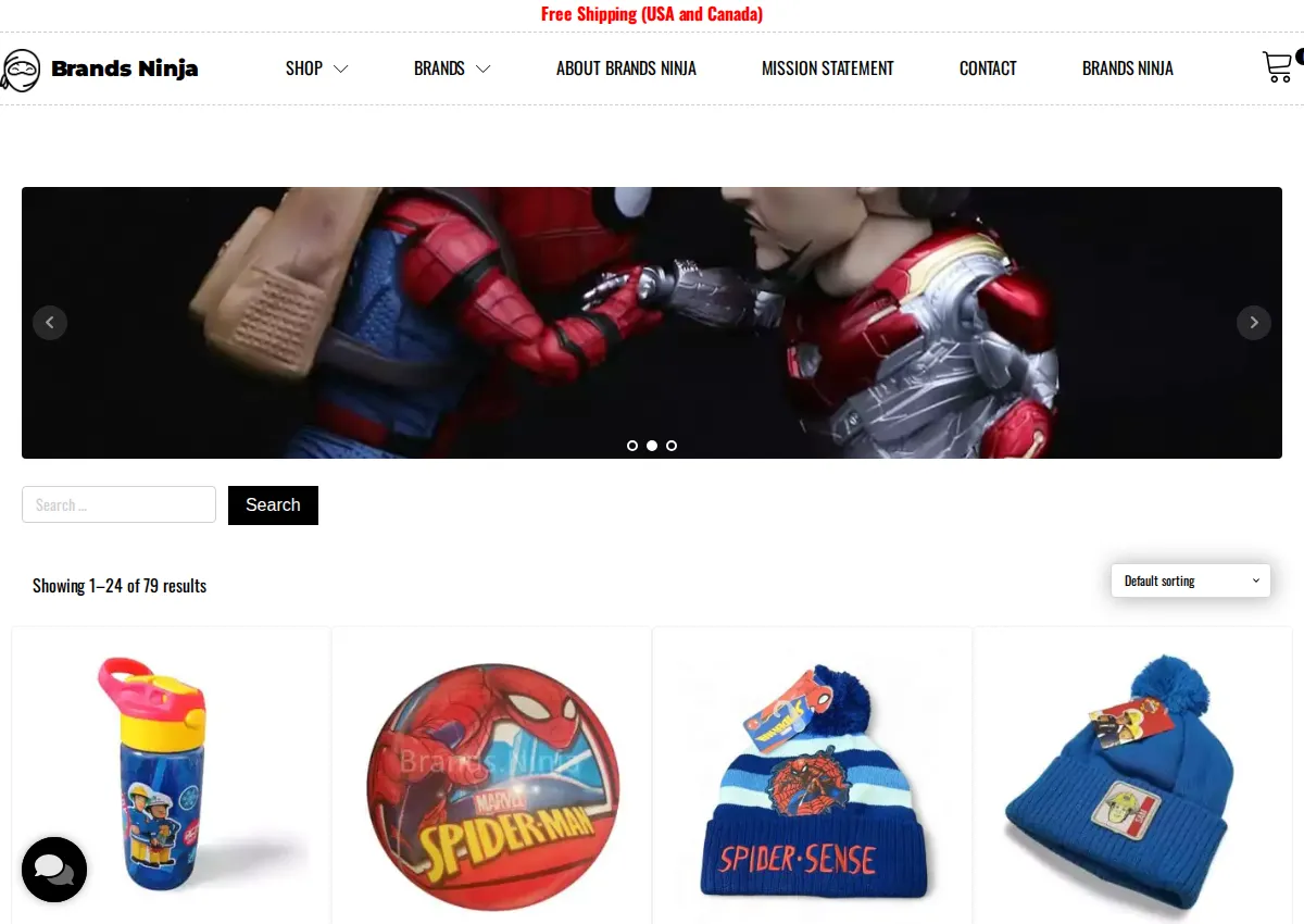 Store homepage