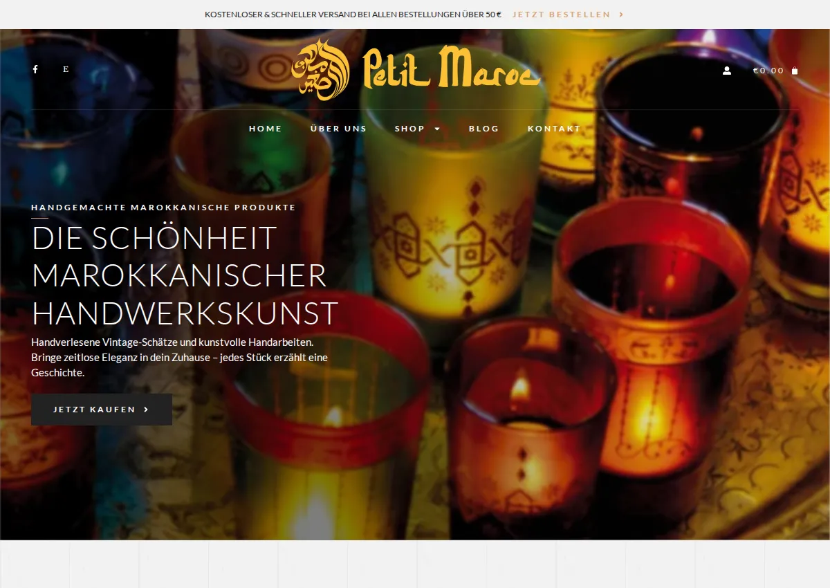 Store homepage