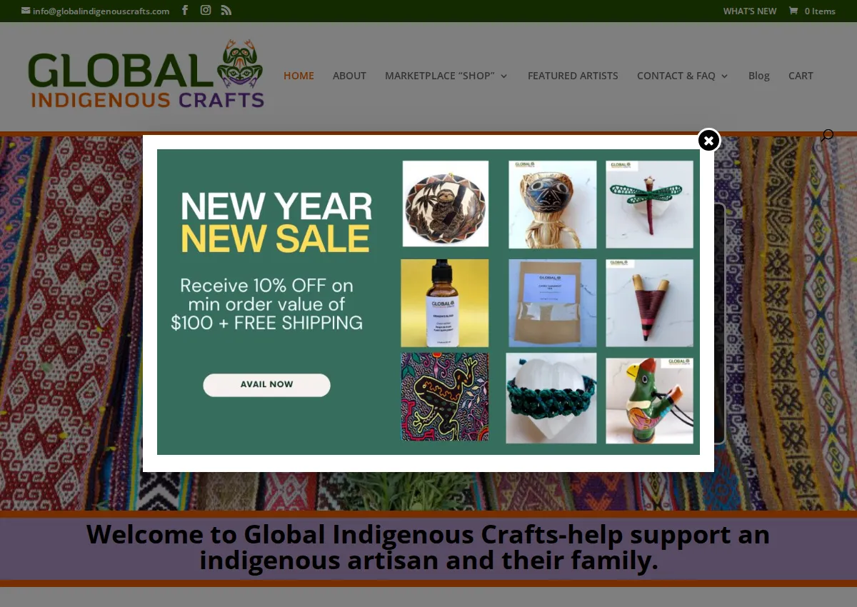 Store homepage