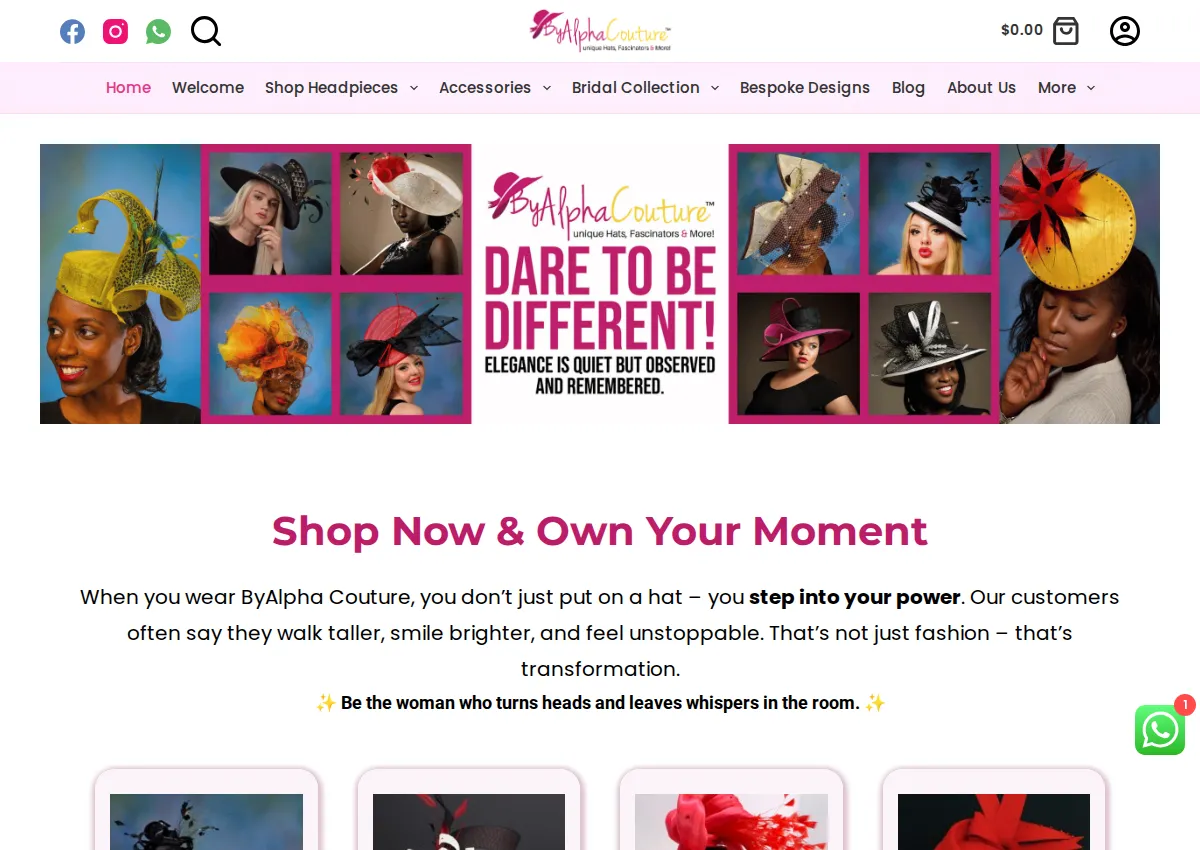Store homepage