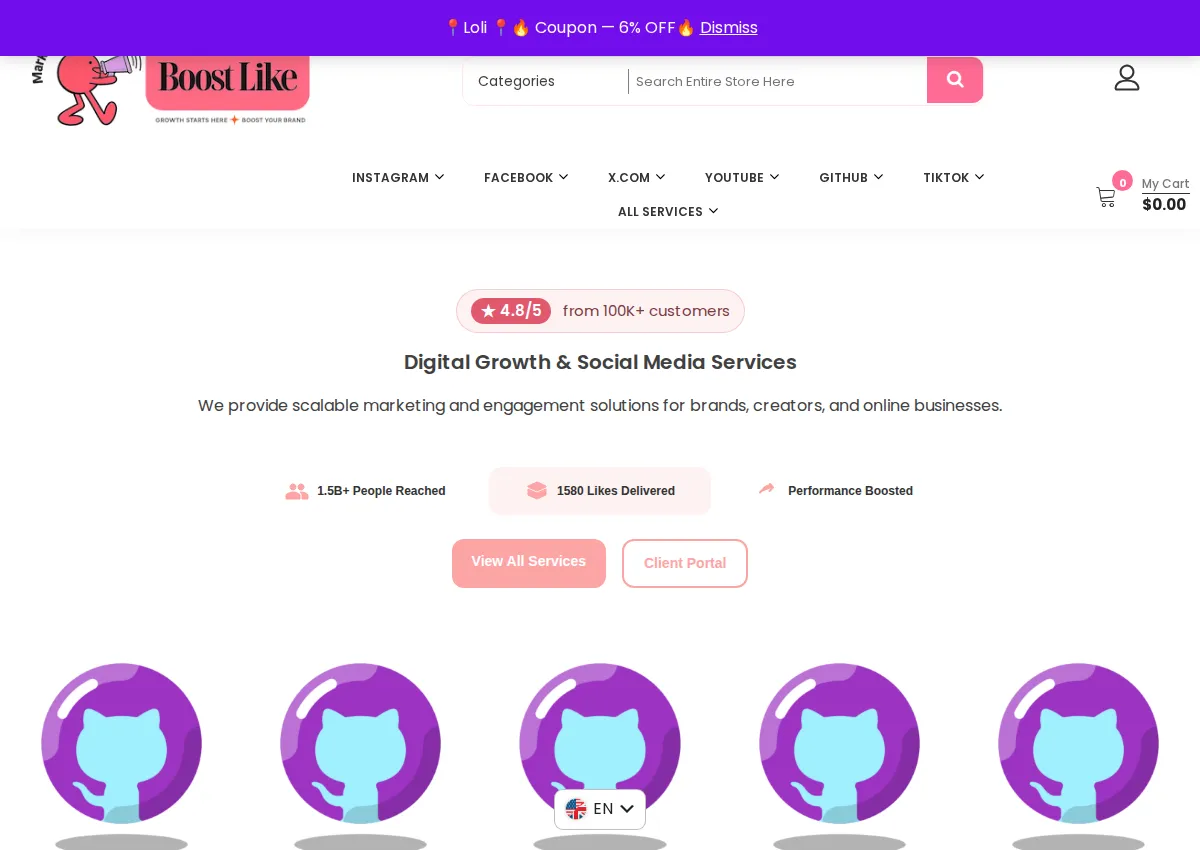 Store homepage