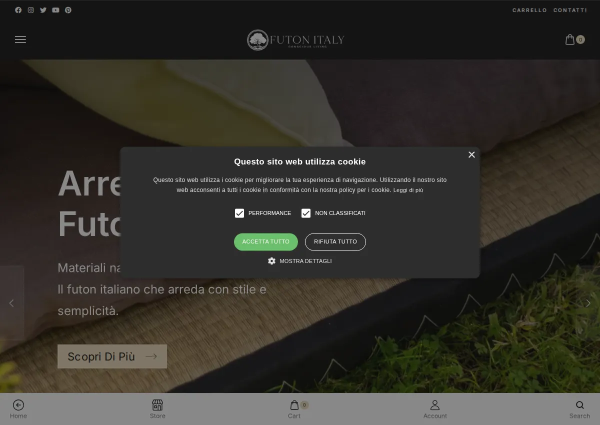 Store homepage