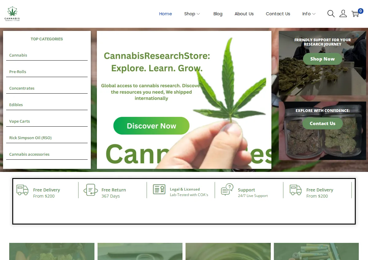 Store homepage