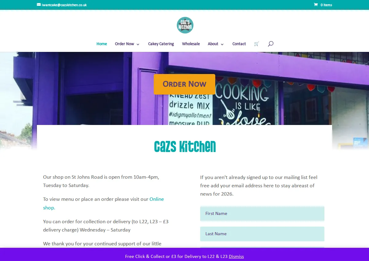Store homepage