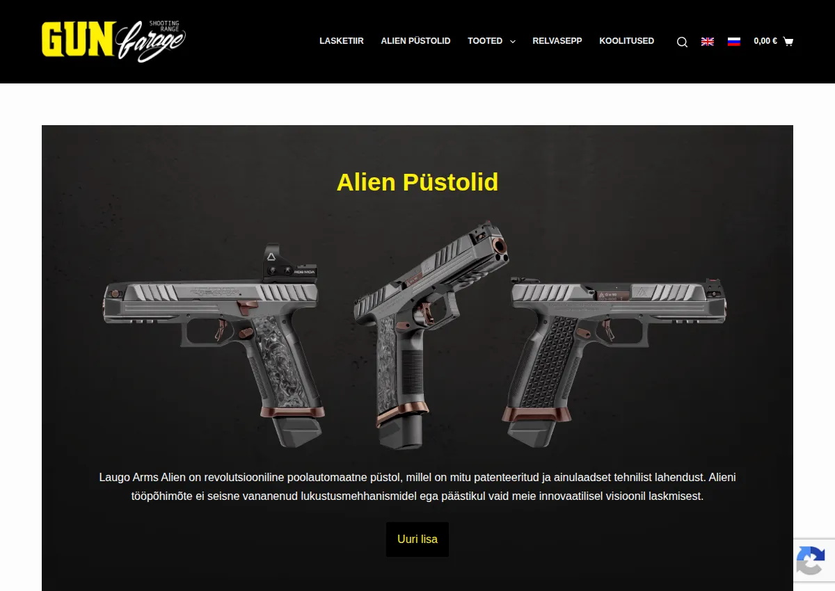 Store homepage