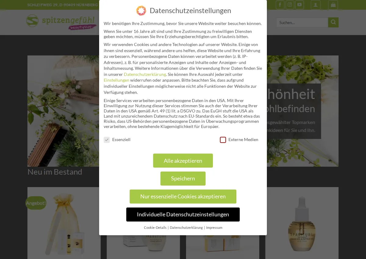 Store homepage
