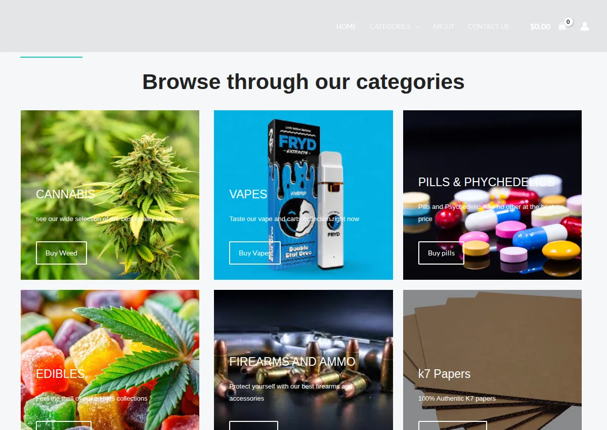 Store homepage