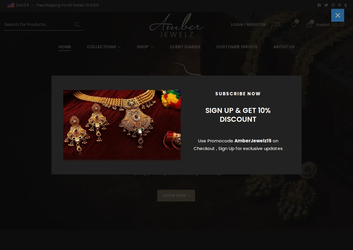 Store homepage
