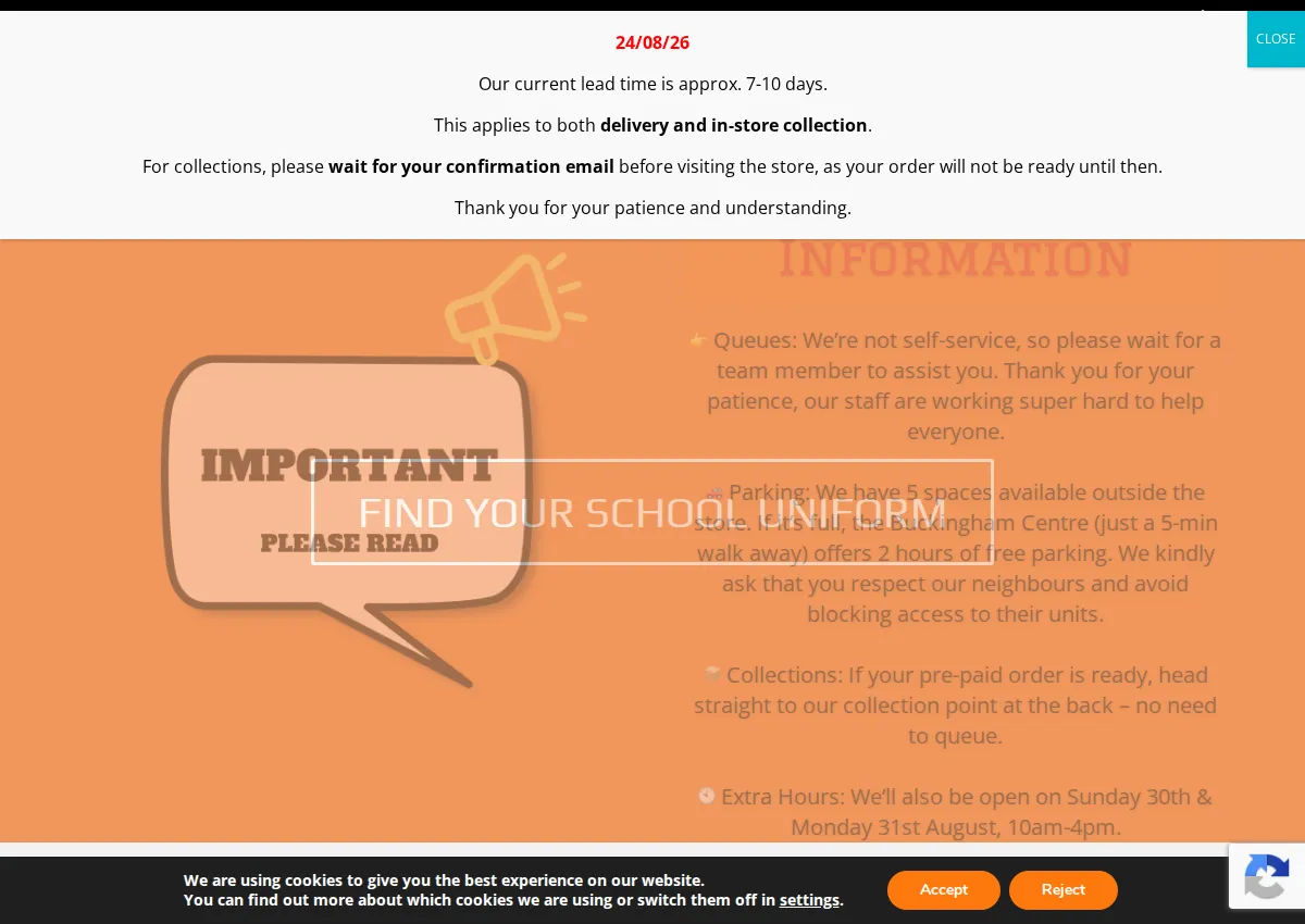 Store homepage