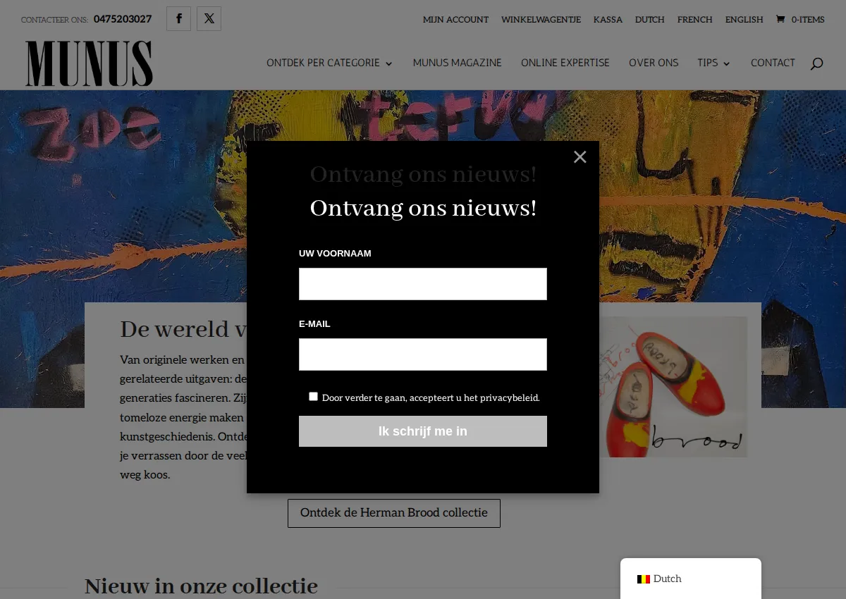 Store homepage