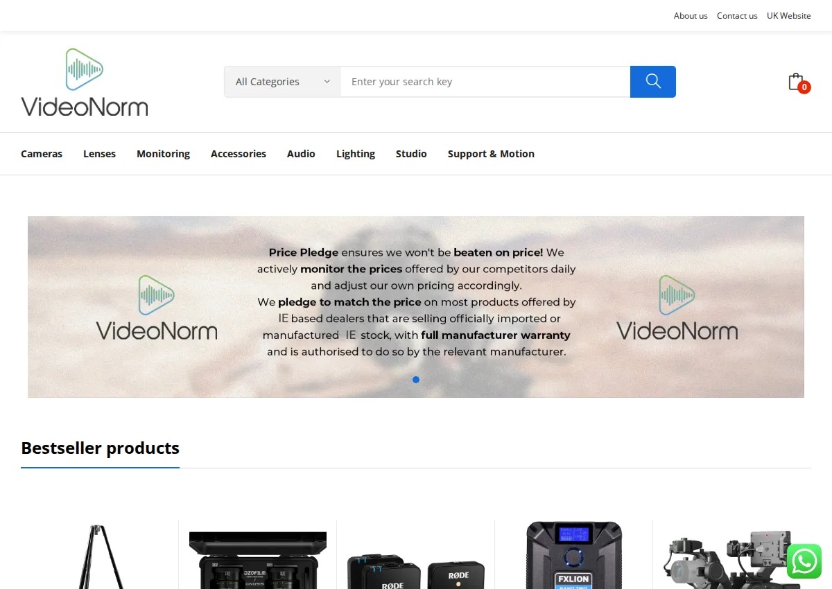 Store homepage