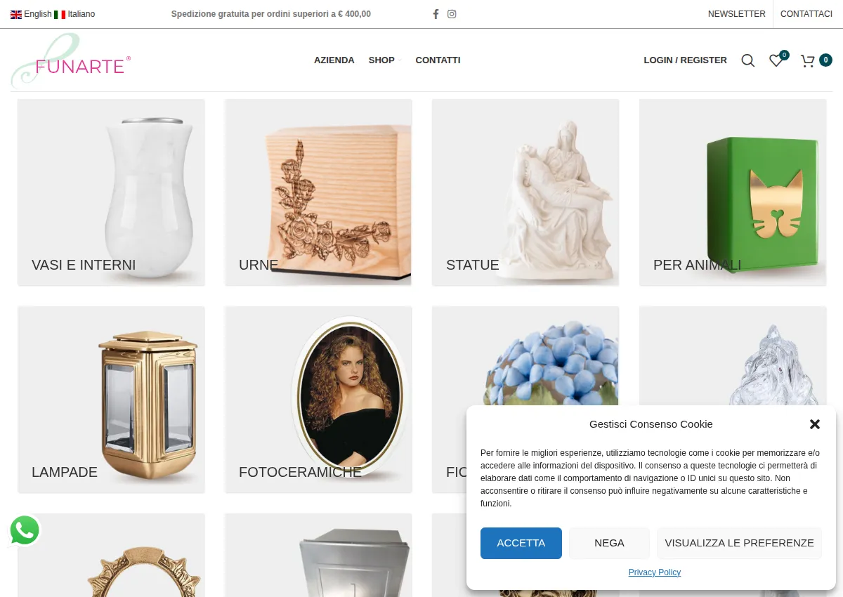 Store homepage