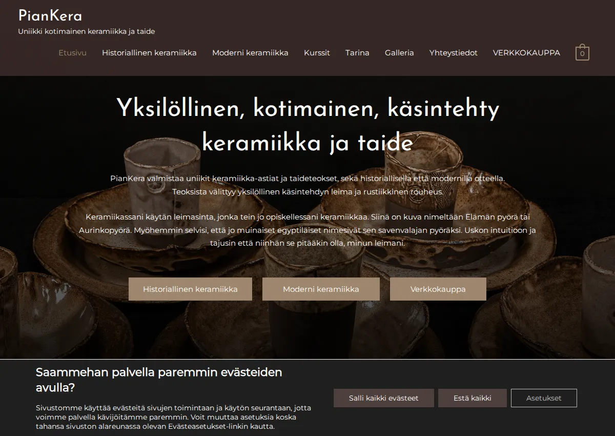 Store homepage